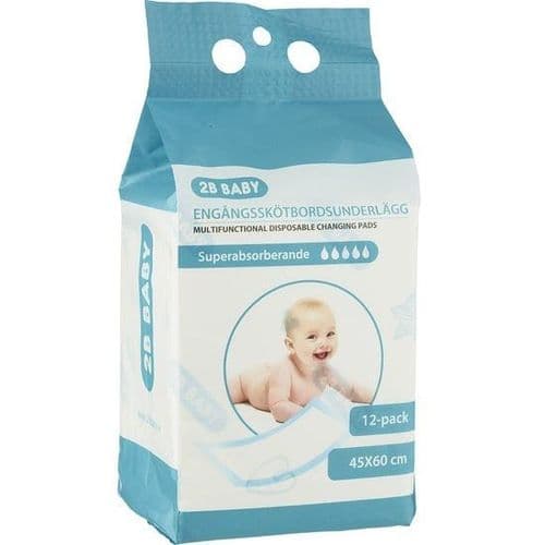 2b baby skötbordsunderlägg 45 x 60 cm 12-pack