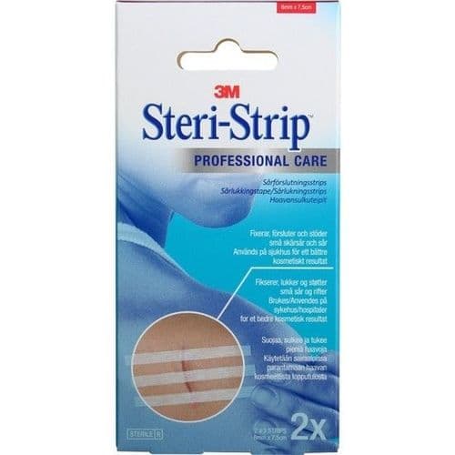 3m steri-strip suturtejp vit 2 x 3 strips