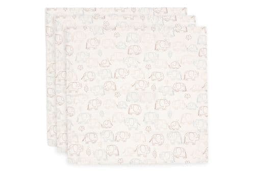 Jollein muslinfilt 70x70 cm elephant tales 3 st