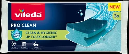Vileda pro clean high foam scourer, 3pack